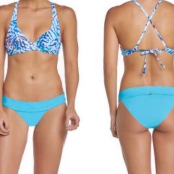 PilyQ Tropics Stitched Tab Teeny Bottom blue medium - Picture 3 of 7